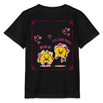 C’est un monde de tacos alors mangez le dessin animé - T-shirt bio MINI CREATOR Stanley/Stella Enfant - noir - Devant - Mikhail (115cm)