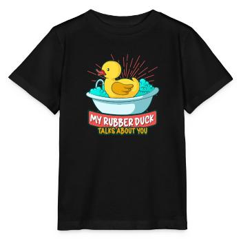 Gummiente Gummienten Entenliebhaber Badezimmer - Stanley/Stella Kinder T-Shirt MINI CREATOR  - Schwarz - Vorne - Mikhail (115cm)