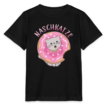 Nascher Leckermaul Schleckermaul Naschkatze - Stanley/Stella Kinder T-Shirt MINI CREATOR  - Schwarz - Vorne - Mikhail (115cm)