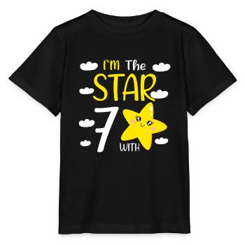 Fille d’anniversaire de 7 ans à The Star avec 7 - T-shirt bio MINI CREATOR Stanley/Stella Enfant - noir - Devant - Mikhail (115cm)