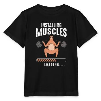 Installation de la charge musculaire - T-shirt bio MINI CREATOR Stanley/Stella Enfant - noir - Devant - Mikhail (115cm)
