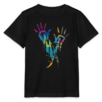 Colorful hands Blaze of color - Stanley/Stella MINI CREATOR Kids’ T-Shirt - black - Front - Mikhail (115cm)