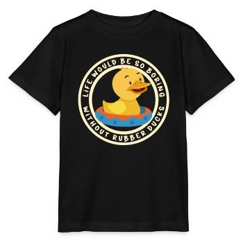 Gummiente Gummienten Entenliebhaber Badezimmer - Stanley/Stella Kinder T-Shirt MINI CREATOR  - Schwarz - Vorne - Mikhail (115cm)