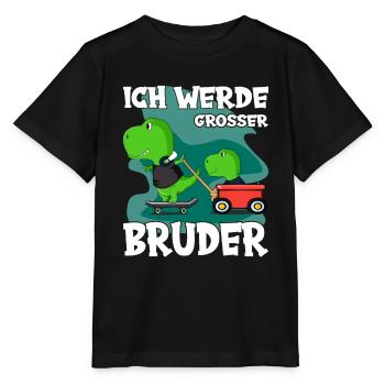Ich Werde Großer Bruder Dino Geschwisterkind - Stanley/Stella Kinder T-Shirt MINI CREATOR  - Schwarz - Vorne - Mikhail (115cm)