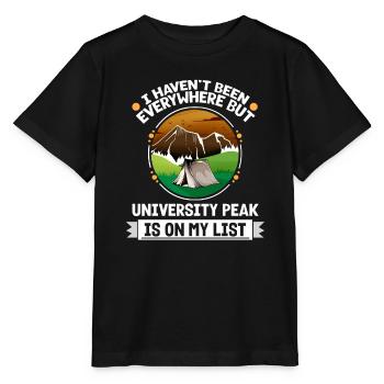 University Peak Is On My List Hiking Camping - Stanley/Stella Kinder T-Shirt MINI CREATOR  - Schwarz - Vorne - Mikhail (115cm)