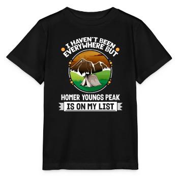 Homer Young's Peak Is On My List Hiking Camping - Stanley/Stella MINI CREATOR Kids’ T-Shirt - black - Front - Mikhail (115cm)
