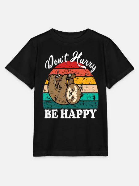 Don't Hurry Be Happy - Stanley/Stella Kinder T-Shirt MINI CREATOR - Schwarz