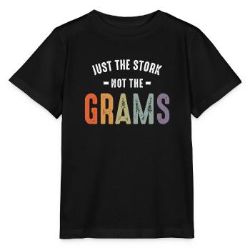 Just The Stork Not The Grams - Grandma Mommy - Stanley/Stella MINI CREATOR Kids’ T-Shirt - black - Front - Mikhail (115cm)