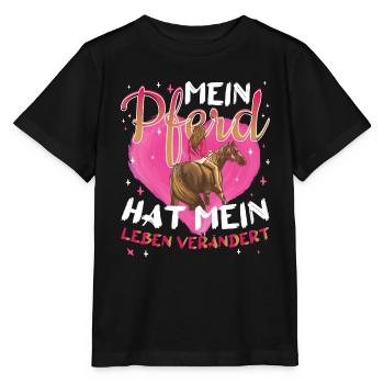 Reiten Reiterin Mein Pferd - Stanley/Stella Kinder T-Shirt MINI CREATOR  - Schwarz - Vorne - Mikhail (115cm)