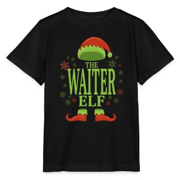 Waiter Christmas Elf - Stanley/Stella MINI CREATOR Kids’ T-Shirt - black - Front - Mikhail (115cm)