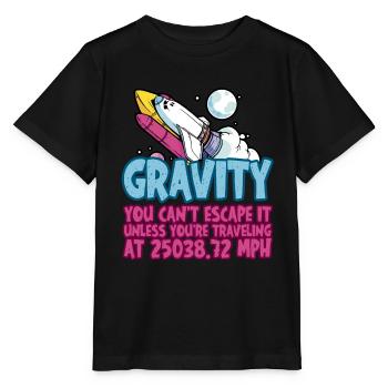 La gravité, vous ne pouvez pas y échapper 4 - T-shirt bio MINI CREATOR Stanley/Stella Enfant - noir - Devant - Mikhail (115cm)
