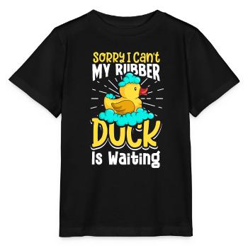 Gummiente Gummienten Entenliebhaber Badezimmer - Stanley/Stella Kinder T-Shirt MINI CREATOR  - Schwarz - Vorne - Mikhail (115cm)