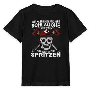 Lustiger Feuerwehrmann Spruch Für Papa Oder - Stanley/Stella Kinder T-Shirt MINI CREATOR  - Schwarz - Vorne - Mikhail (115cm)