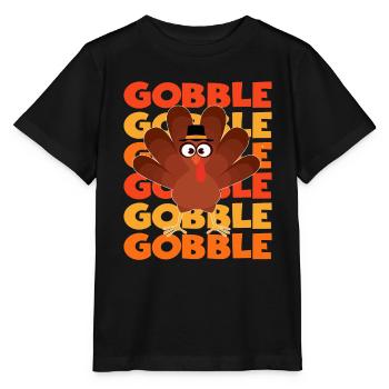 Lustiger Gooble Truthahn - Stanley/Stella Kinder T-Shirt MINI CREATOR  - Schwarz - Vorne - Mikhail (115cm)