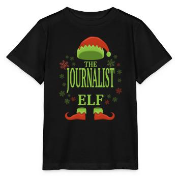 Journalist Weihnachtself - Stanley/Stella Kinder T-Shirt MINI CREATOR  - Schwarz - Vorne - Mikhail (115cm)