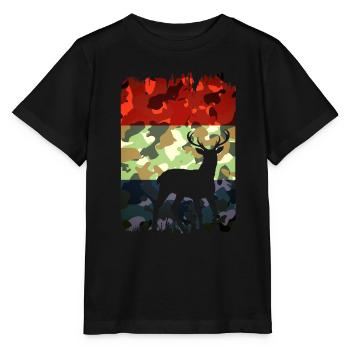 Jäger Mann Humor Französisch Hirschjäger - Stanley/Stella Kinder T-Shirt MINI CREATOR  - Schwarz - Vorne - Mikhail (115cm)