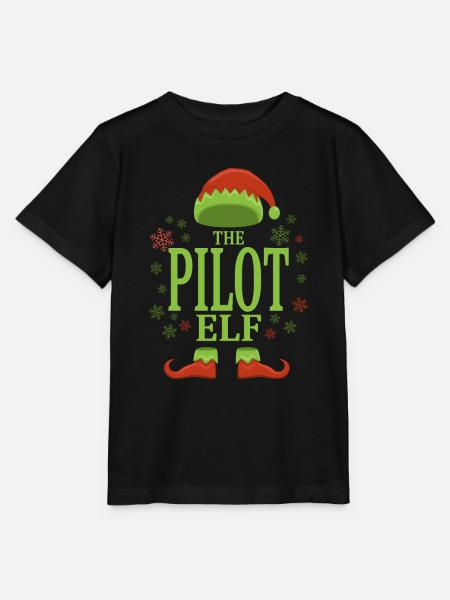Pilot Weihnachtself - Stanley/Stella Kinder T-Shirt MINI CREATOR - Schwarz
