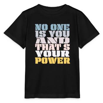 Niemand bist du und das ist deine Macht - Stanley/Stella Kinder T-Shirt MINI CREATOR  - Schwarz - Vorne - Mikhail (115cm)