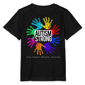 Autism Strong - Stanley/Stella Kinder T-Shirt MINI CREATOR  - Schwarz - Vorne - Mikhail (115cm)