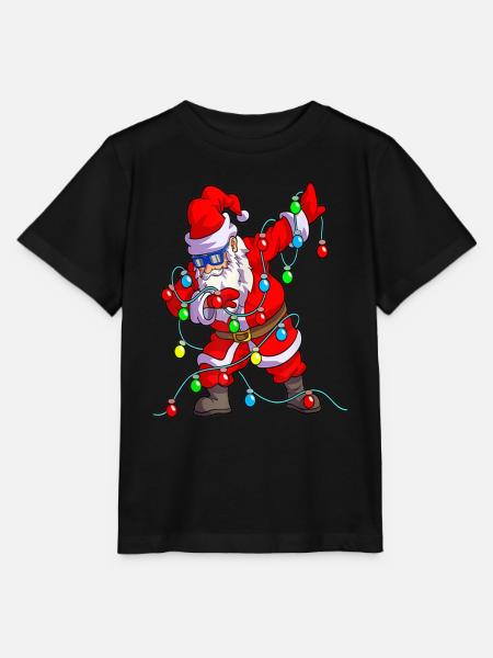 Christmas Lights Dabbing Santa - Stanley/Stella T-shirt MINI CREATOR til børn - sort