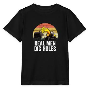 Excavator Excavator Excavator Construction Site Road Construction - Stanley/Stella MINI CREATOR Kids’ T-Shirt - black - Front - Mikhail (115cm)