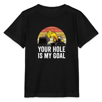 Excavator Excavator Excavator Construction Site Road Construction - Stanley/Stella MINI CREATOR Kids’ T-Shirt - black - Front - Mikhail (115cm)