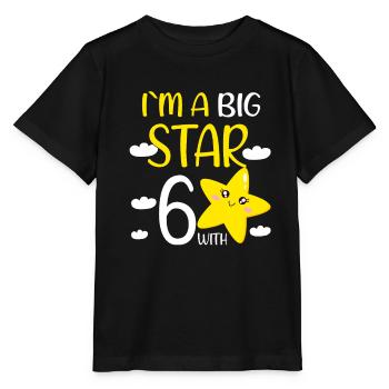 Cadeau de fille d’anniversaire de 6 ans à une grande étoile - T-shirt bio MINI CREATOR Stanley/Stella Enfant - noir - Devant - Mikhail (115cm)