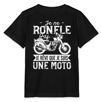 Je Ne Ronfle Pas Je Suis Une Moto Homme Humour - T-shirt bio MINI CREATOR Stanley/Stella Enfant - noir - Devant - Mikhail (115cm)