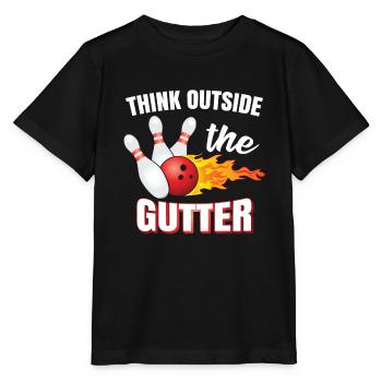 Think Outside The Gutter | Bowling | Bowler - Stanley/Stella MINI CREATOR Kids’ T-Shirt - black - Front - Mikhail (115cm)
