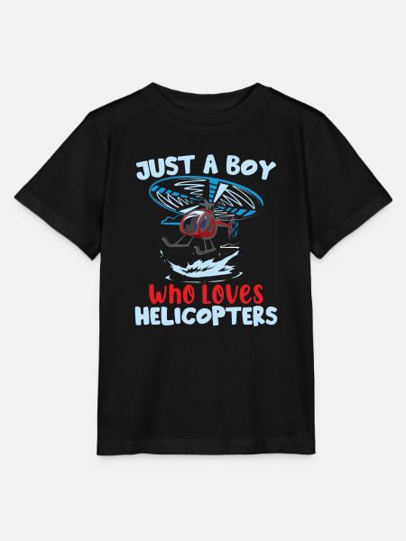 Junge Hubschrauberpilot - Stanley/Stella Kinder T-Shirt MINI CREATOR - Schwarz