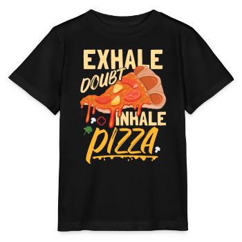 Pizza inhalieren - Stanley/Stella Kinder T-Shirt MINI CREATOR  - Schwarz - Vorne - Mikhail (115cm)