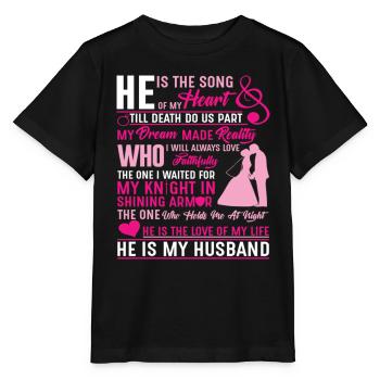 Mon mari Il est la chanson de mon cœur - T-shirt bio MINI CREATOR Stanley/Stella Enfant - noir - Devant - Mikhail (115cm)