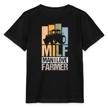 Farmer Farm Man I Love Farmer Retro - Stanley/Stella Kinder T-Shirt MINI CREATOR  - Schwarz - Vorne - Mikhail (115cm)