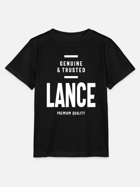 Lance Personalisierter Name - Stanley/Stella Kinder T-Shirt MINI CREATOR - Schwarz