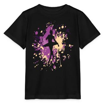 Éclaboussure de couleur de ballerine de danse - T-shirt bio MINI CREATOR Stanley/Stella Enfant - noir - Devant - Mikhail (115cm)