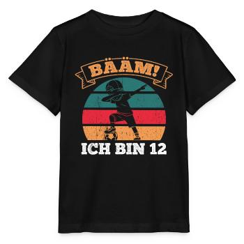BÄÄM Ich bin 12 Dabbing Geburtstagsshirt 12 Jahre - Stanley/Stella Kinder T-Shirt MINI CREATOR  - Schwarz - Vorne - Mikhail (115cm)