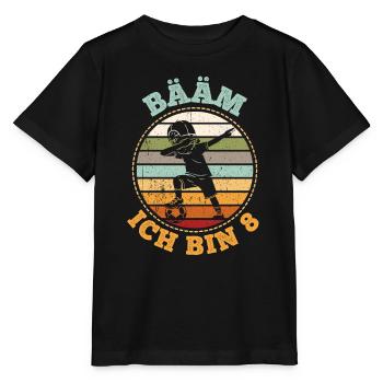 BÄÄM Ich bin 8 Dabbing Geburtstagsshirt 8 Jahre Ju - Stanley/Stella Kinder T-Shirt MINI CREATOR  - Schwarz - Vorne - Mikhail (115cm)