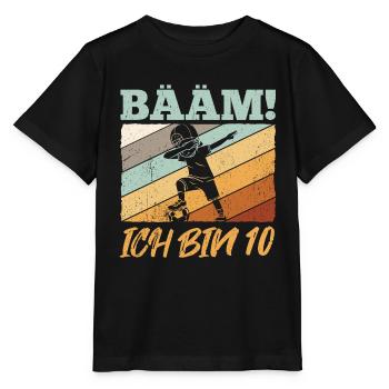 BÄÄM Ich bin 10 Dabbing Geburtstagsshirt 10 Jahre - Stanley/Stella Kinder T-Shirt MINI CREATOR  - Schwarz - Vorne - Mikhail (115cm)