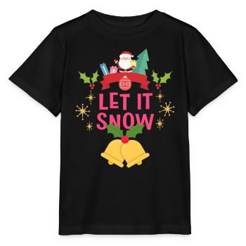 Noël Laissez la neige - T-shirt bio MINI CREATOR Stanley/Stella Enfant - noir - Devant - Mikhail (115cm)