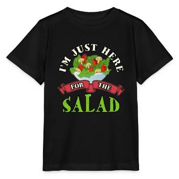 Je ne suis là que pour la salade - T-shirt bio MINI CREATOR Stanley/Stella Enfant - noir - Devant - Mikhail (115cm)