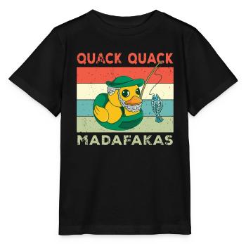 Funny Duck Sayings Rubber Duck Quack Quack Ducks - Stanley/Stella MINI CREATOR Kids’ T-Shirt - black - Front - Mikhail (115cm)
