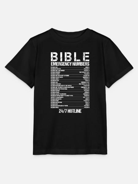 Bible Emergency Numbers Waymaker Jesus Christian - Stanley/Stella T-shirt MINI CREATOR til børn - sort