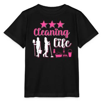 Femme de ménage Nettoyeuse - T-shirt bio MINI CREATOR Stanley/Stella Enfant - noir - Devant - Mikhail (115cm)