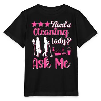Femme de ménage Nettoyeuse - T-shirt bio MINI CREATOR Stanley/Stella Enfant - noir - Devant - Mikhail (115cm)
