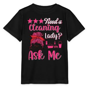 Femme de ménage Nettoyeuse - T-shirt bio MINI CREATOR Stanley/Stella Enfant - noir - Devant - Mikhail (115cm)