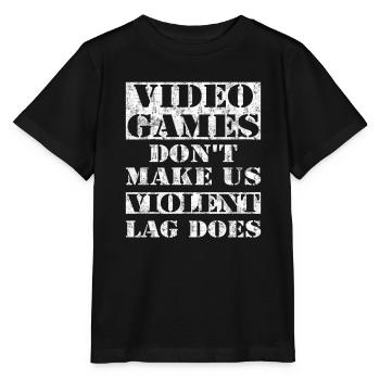 Les jeux vidéo ne font pas de nous un décalage violent - T-shirt bio MINI CREATOR Stanley/Stella Enfant - noir - Devant - Mikhail (115cm)