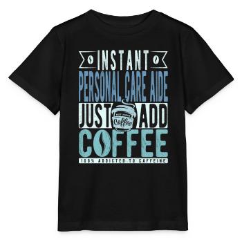 Helpfulness coffee saying - Stanley/Stella MINI CREATOR Kids’ T-Shirt - black - Front - Mikhail (115cm)