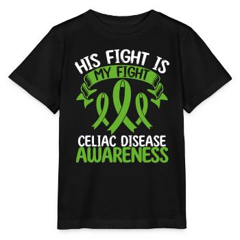 Mois du ruban de la maladie cœliaque Son combat est mon combat - T-shirt bio MINI CREATOR Stanley/Stella Enfant - noir - Devant - Mikhail (115cm)