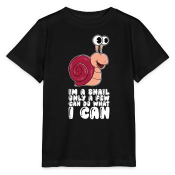 Je suis un escargot - T-shirt bio MINI CREATOR Stanley/Stella Enfant - noir - Devant - Mikhail (115cm)