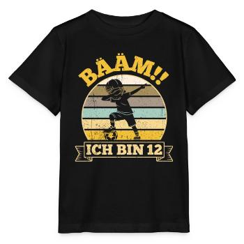 BÄÄM Ich bin 12 Dabbing Geburtstagsshirt 12 Jahre - Stanley/Stella Kinder T-Shirt MINI CREATOR  - Schwarz - Vorne - Mikhail (115cm)